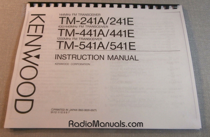 Kenwood TM-241A/TM-441A/TM-541A Operating Manual